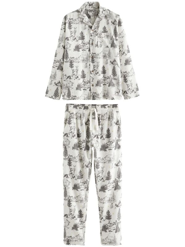 Next Next Duga pidžama  žuta / antracit siva / bijela