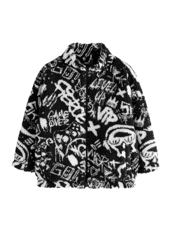 Next Next Flis jakna  crna / bijela