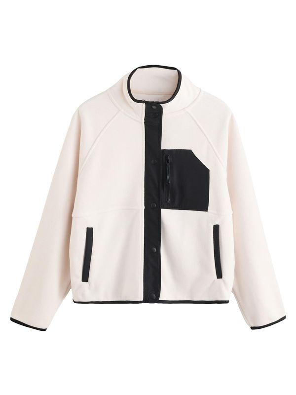 Next Next Flis jakna  ecru/prljavo bijela / crna