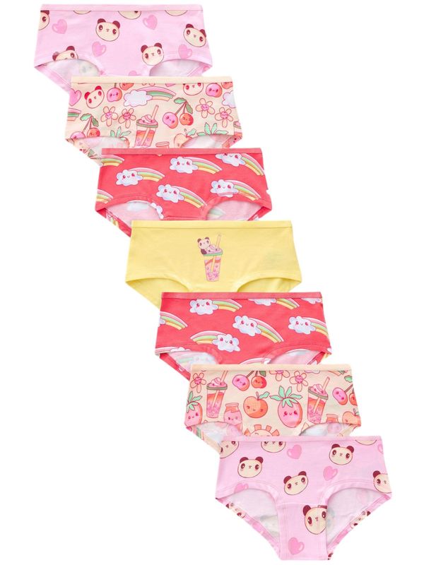 Next Next Gaće  sivkasto bež / žuta / svijetloroza / jarko crvena