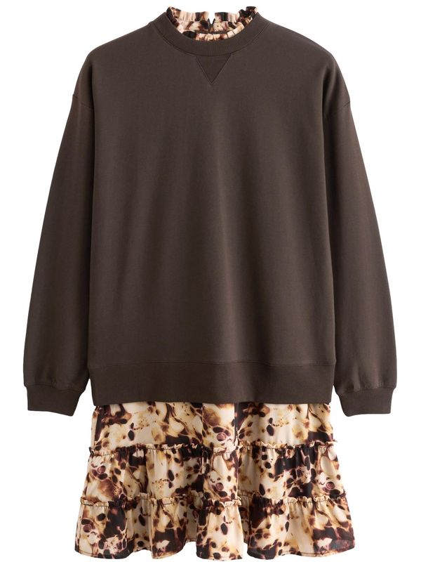 Next Next Haljina  bež / čokolada