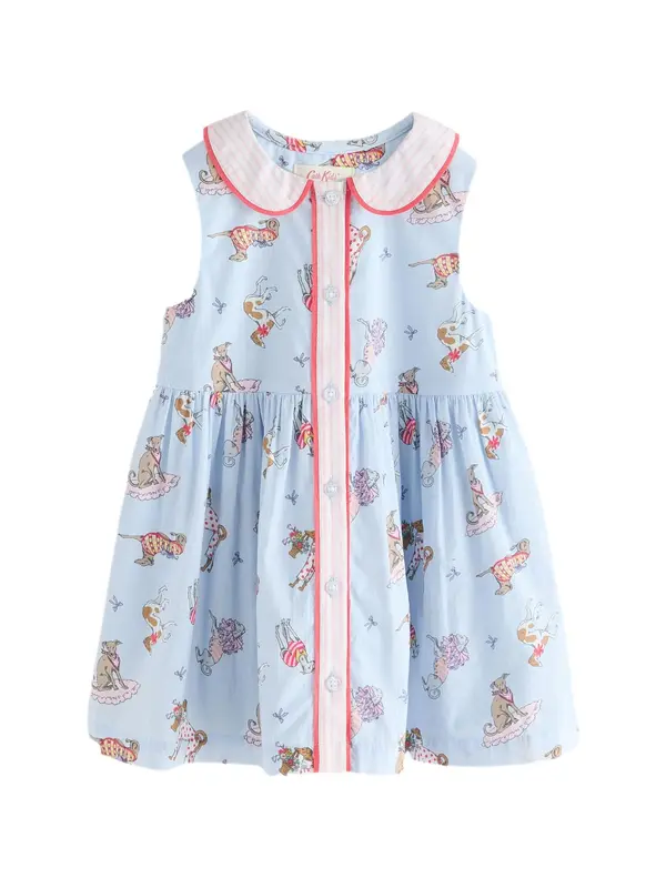 Next Next Haljina 'Cath Kidston'  tamno bež / svijetloplava / svijetlocrvena / bijela