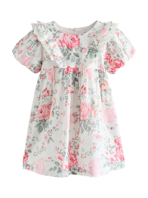 Next Next Haljina 'Cath Kidston'  zelena / roza / svijetlocrvena / prljavo bijela