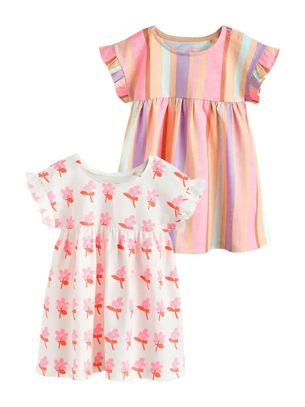 Next Next Haljina  ljubičasta / svijetlonarančasta / roza / bijela