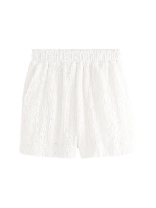 Next Next Hlače 'Broderie Holiday'  bijela