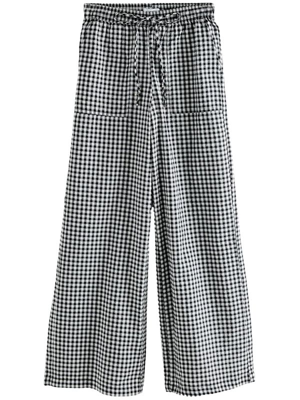 Next Next Hlače ' Gingham'  crna / bijela