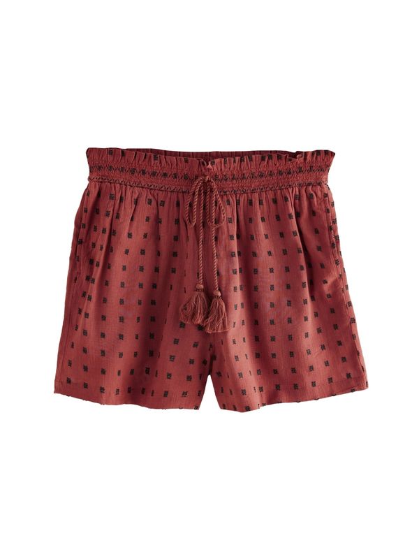 Next Next Hlače  kestenjasto smeđa / crna