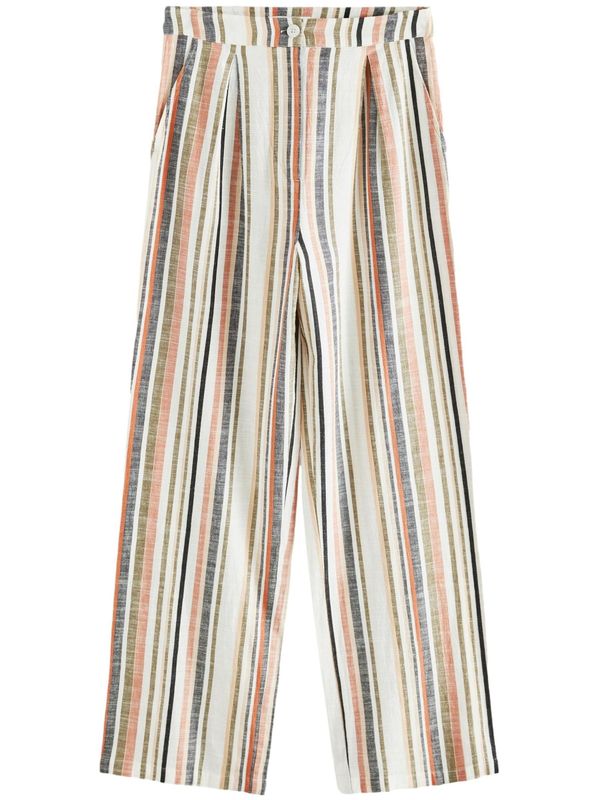 Next Next Hlače s naborima  kaki / ciglasto crvena / crna / bijela