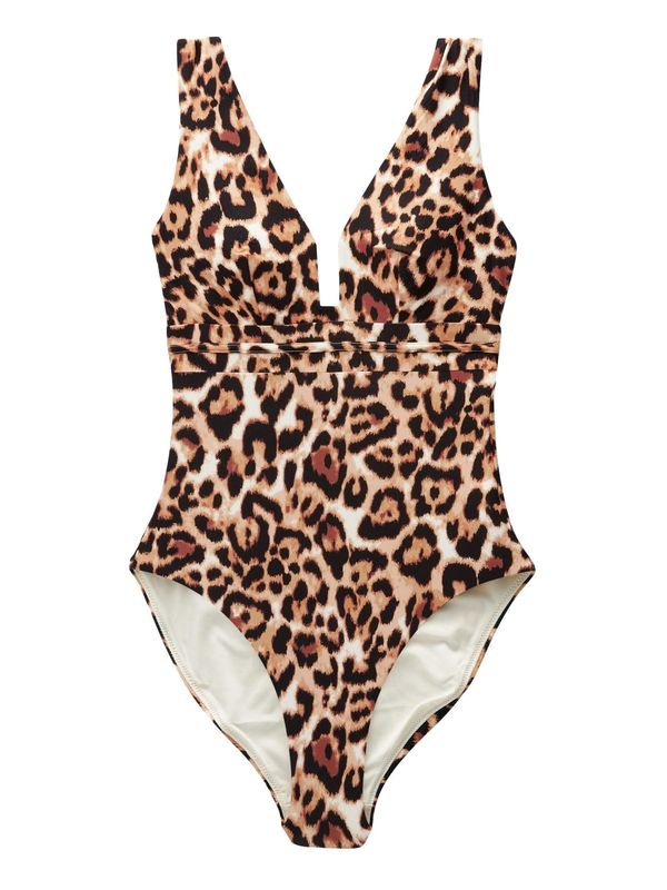 Next Next Jednodijelni kupaći kostim  bež / smeđa