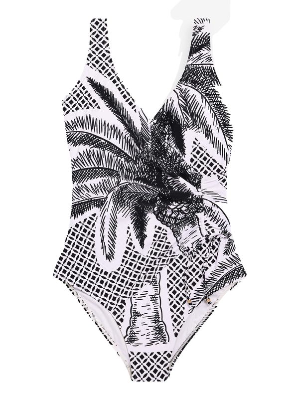 Next Next Jednodijelni kupaći kostim  crna / bijela