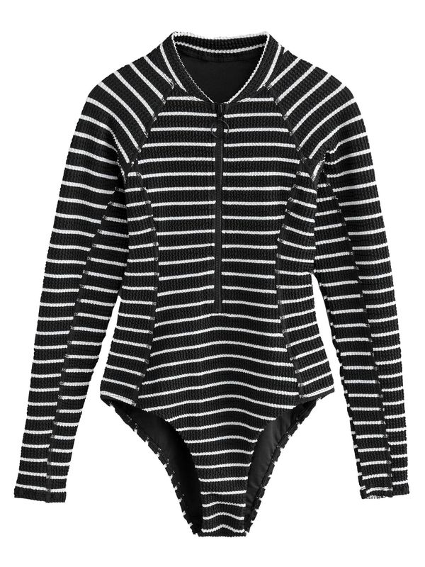 Next Next Jednodijelni kupaći kostim  crna / bijela