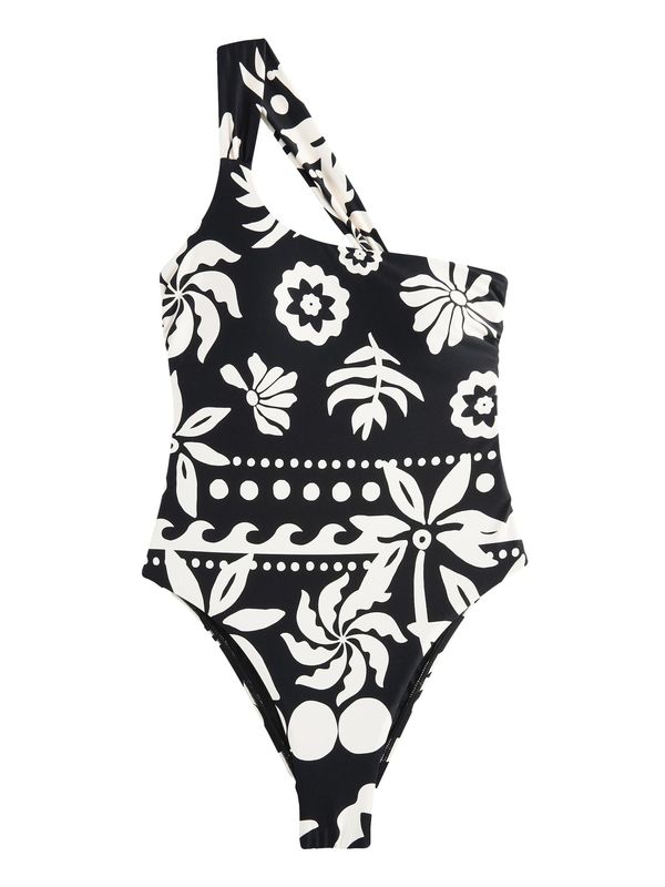 Next Next Jednodijelni kupaći kostim  crna / bijela