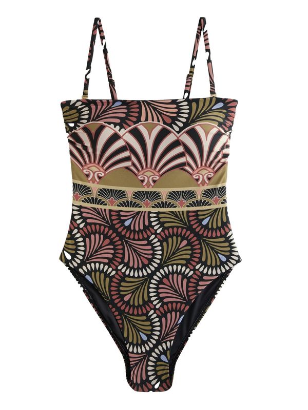 Next Next Jednodijelni kupaći kostim  ecru/prljavo bijela / kaki / prljavo roza / crna