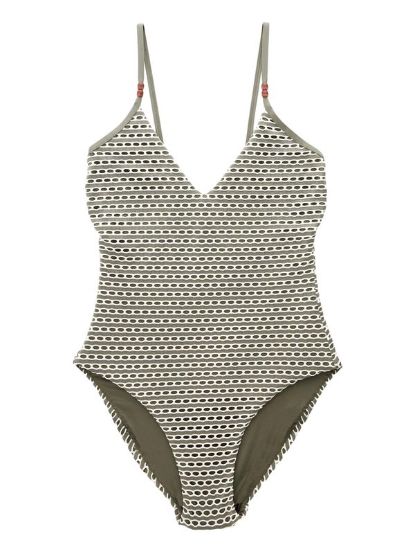 Next Next Jednodijelni kupaći kostim  kaki / bijela