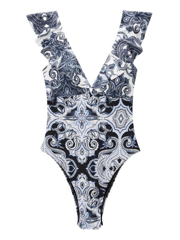 Next Next Jednodijelni kupaći kostim  mornarsko plava / bijela