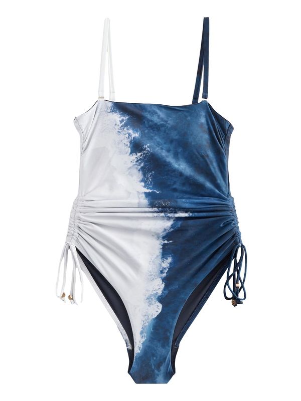 Next Next Jednodijelni kupaći kostim  morsko plava / siva / prljavo bijela