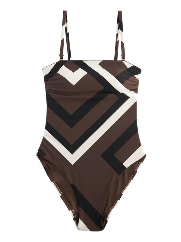 Next Next Jednodijelni kupaći kostim  smeđa / crna / bijela