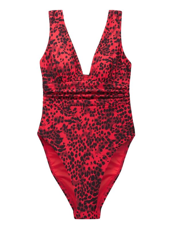 Next Next Jednodijelni kupaći kostim  smeđa / crvena / crna