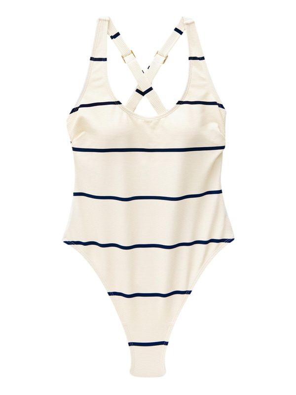Next Next Jednodijelni kupaći kostim  svijetlobež / mornarsko plava