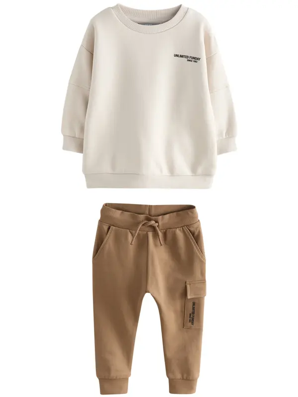 Next Next Jogging komplet  boja devine dlake (camel) / prljavo bijela