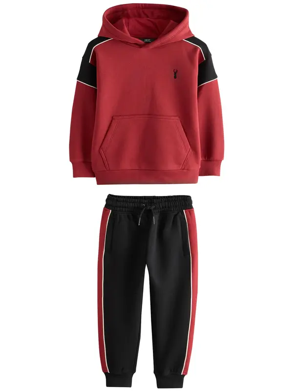 Next Next Jogging komplet  tamno crvena / crna / bijela