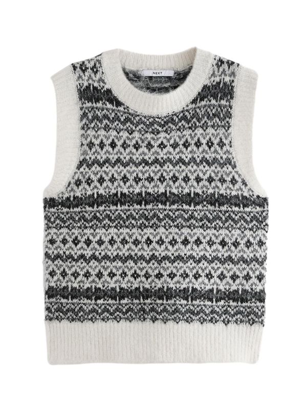 Next Next Kardigan bez rukava  siva / bijela