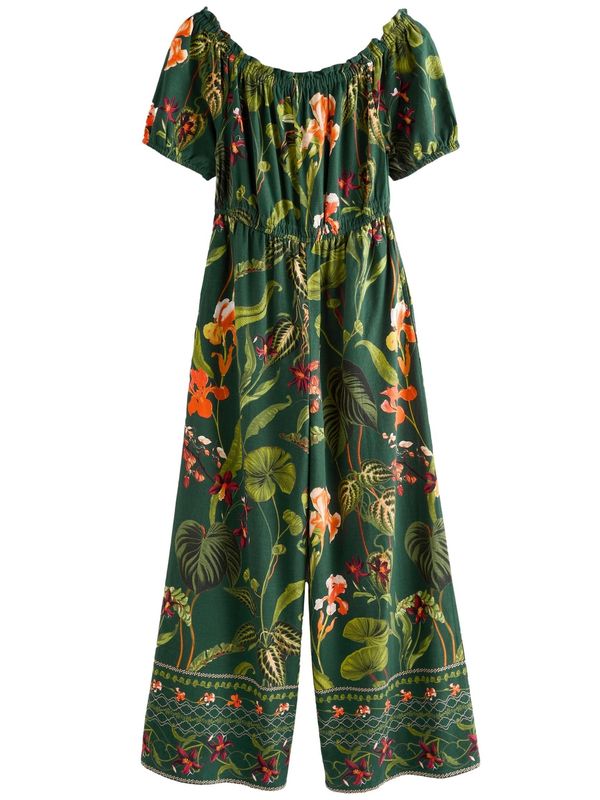 Next Next Kombinezon  smaragdno zelena / sivkasto zelena / narančasta / fuksija