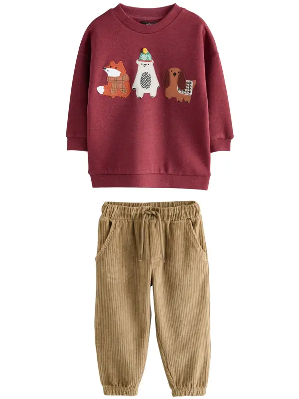 Next Next Komplet  boja devine dlake (camel) / burgund