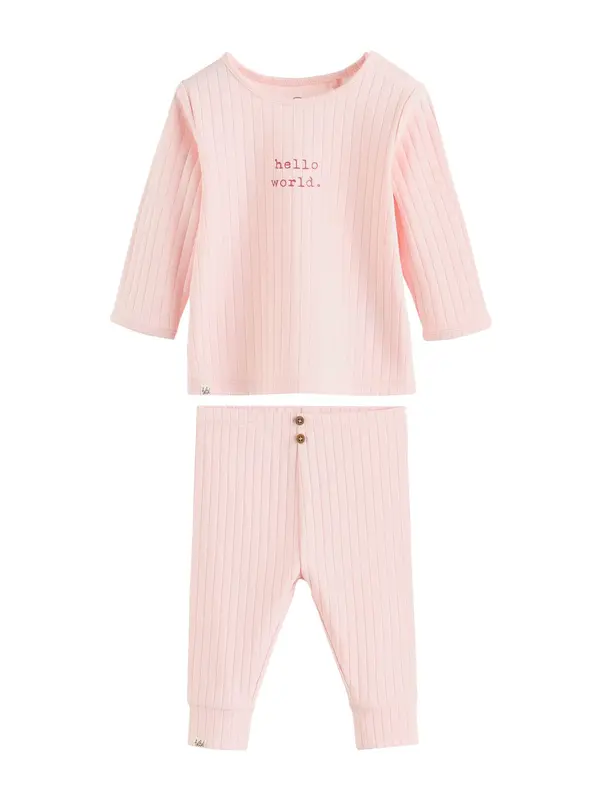 Next Next Komplet 'Hello World'  roza / ružičasta