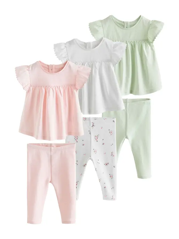 Next Next Komplet  pastelno zelena / pastelno roza / bijela