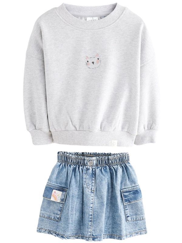 Next Next Komplet  plavi traper / siva