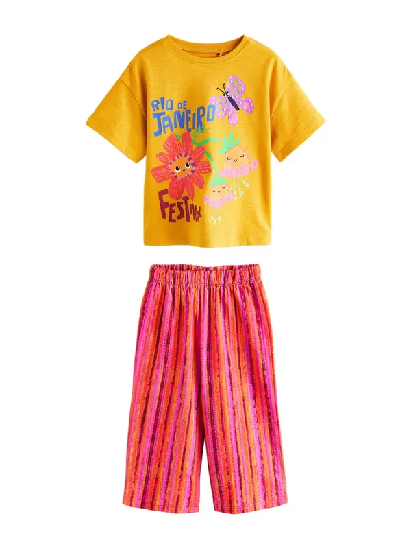 Next Next Komplet  šafran / ljubičasto crvena / narančasta / roza