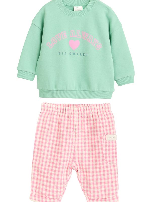 Next Next Komplet  zelena / roza / prljavo roza