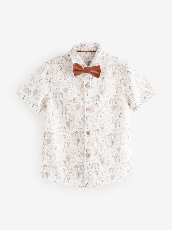 Next Next Košulja  ecru/prljavo bijela / smeđa / svijetlosmeđa / tamo siva