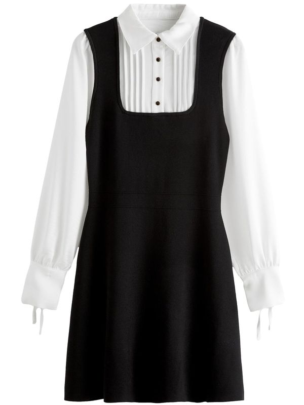 Next Next Košulja haljina  crna / bijela