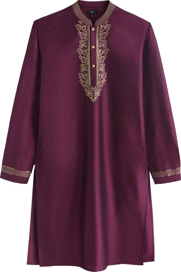 Next Next Košulja 'Kurta'  zlatna / ljubičasta