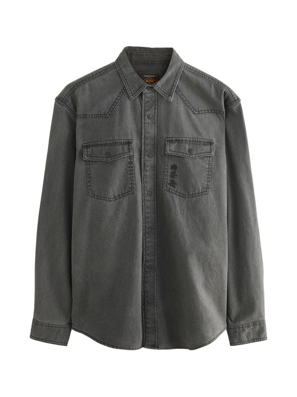 Next Next Košulja  mandarina / crna / crni traper