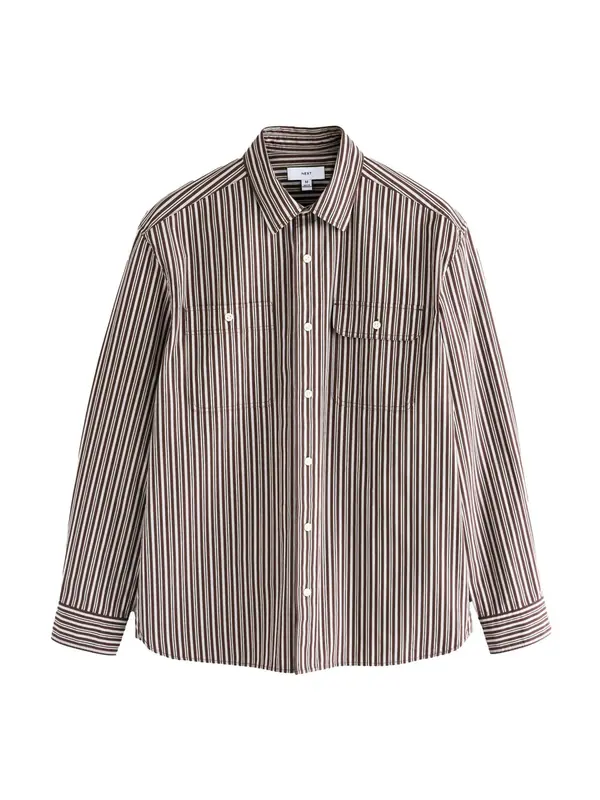Next Next Košulja  smeđa / bijela