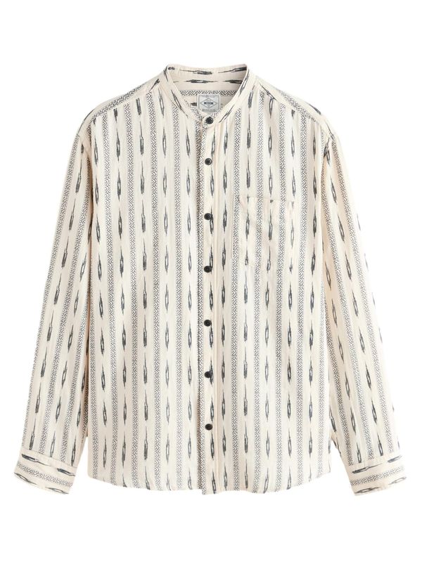 Next Next Košulja  svijetlosiva / crna / bijela