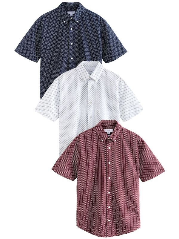 Next Next Košulja  tamno plava / karmin crvena / bijela