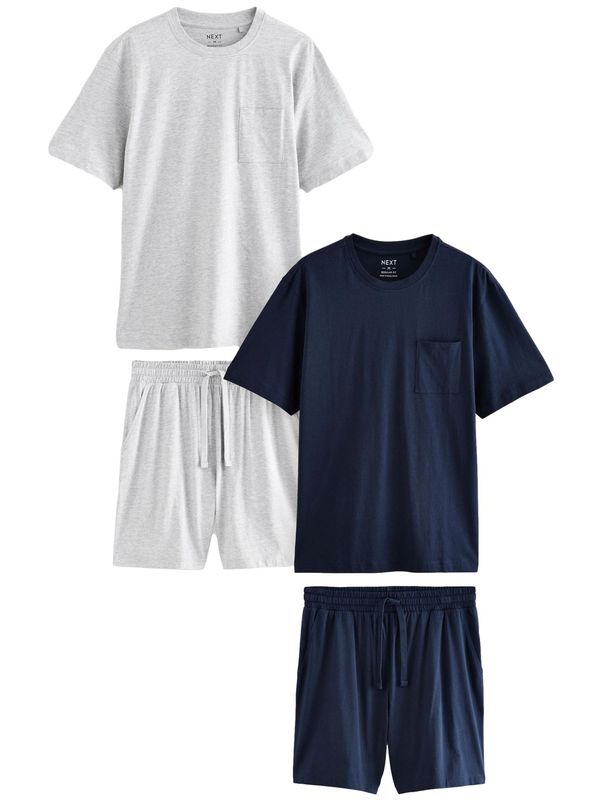 Next Next Kratka pidžama  mornarsko plava / siva melange