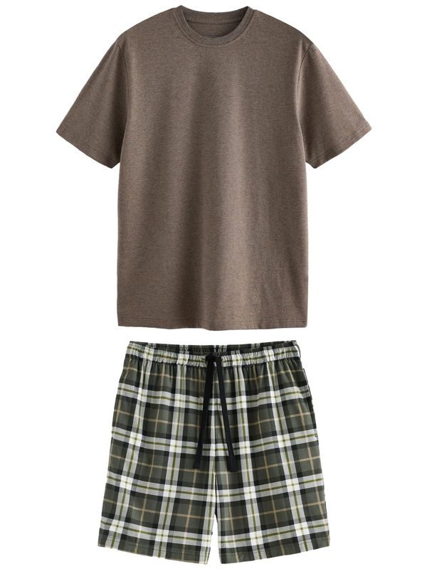 Next Next Kratka pidžama 'Motion Flex'  siva / tamno zelena / bijela