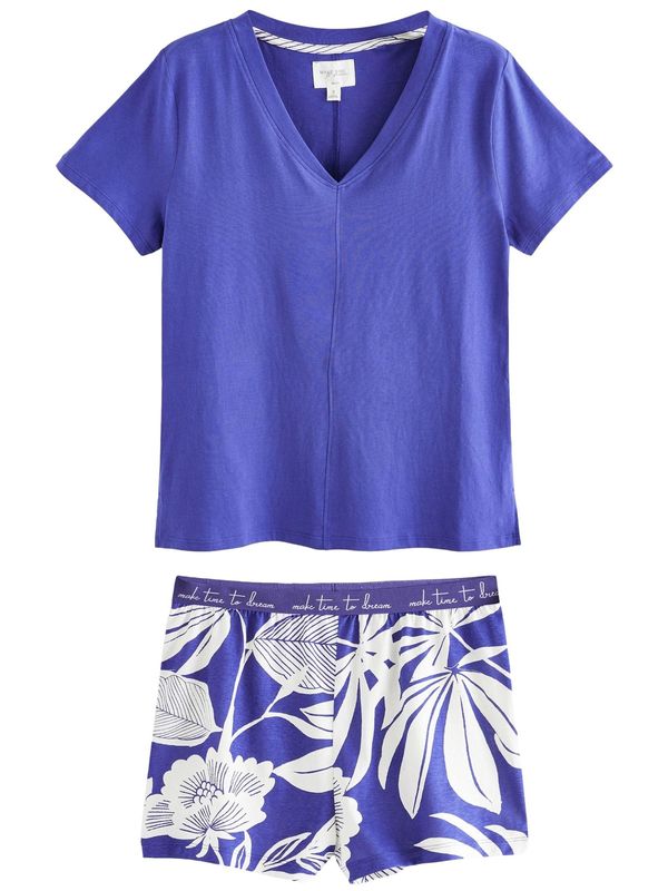 Next Next Kratke hlače za spavanje  kobalt plava / bijela