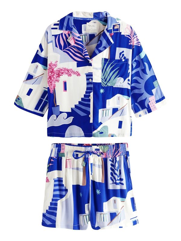 Next Next Kratke hlače za spavanje  plava / menta / prljavo roza / bijela