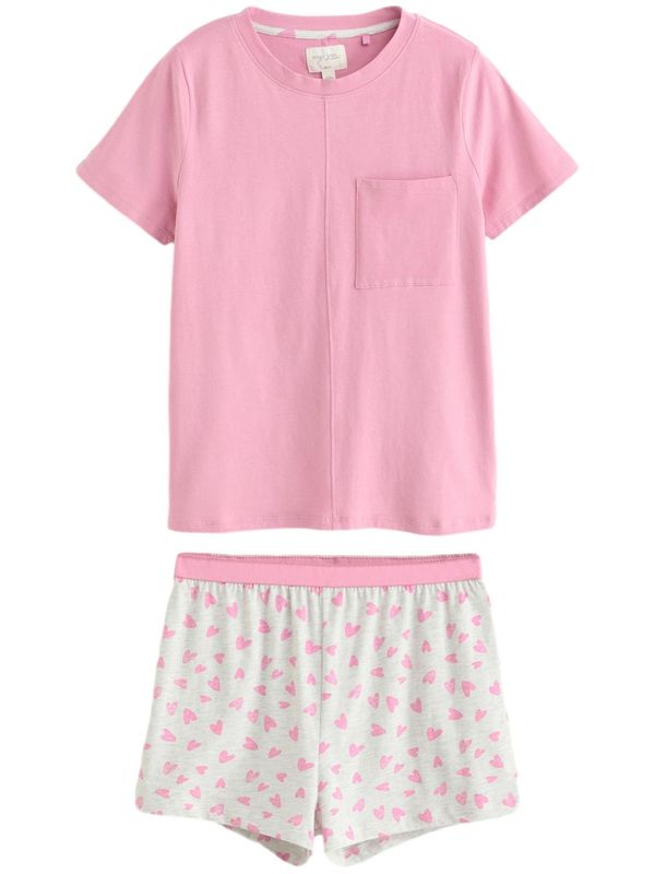 Next Next Kratke hlače za spavanje  siva melange / roza