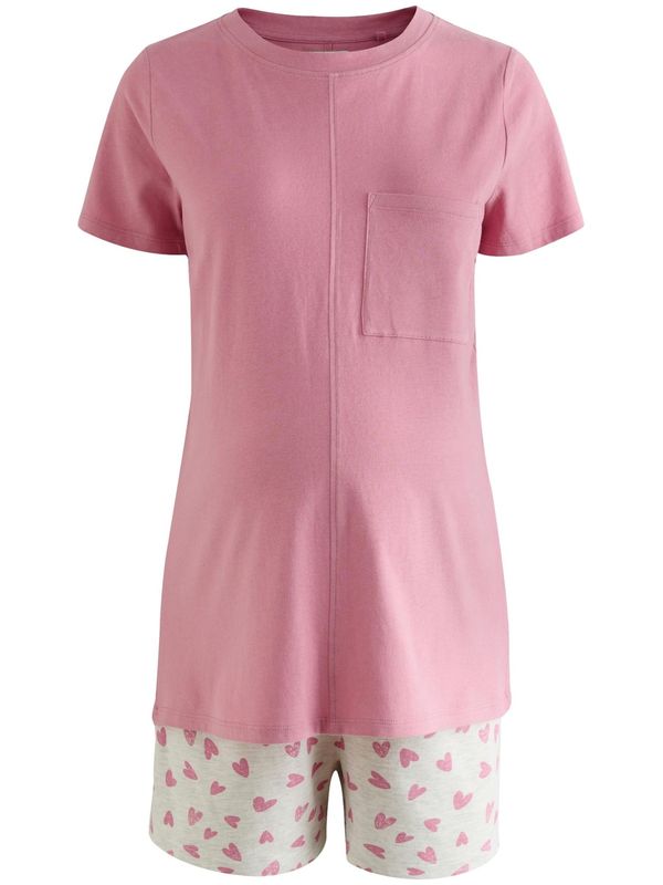 Next Next Kratke hlače za spavanje  svijetlosiva / prljavo roza