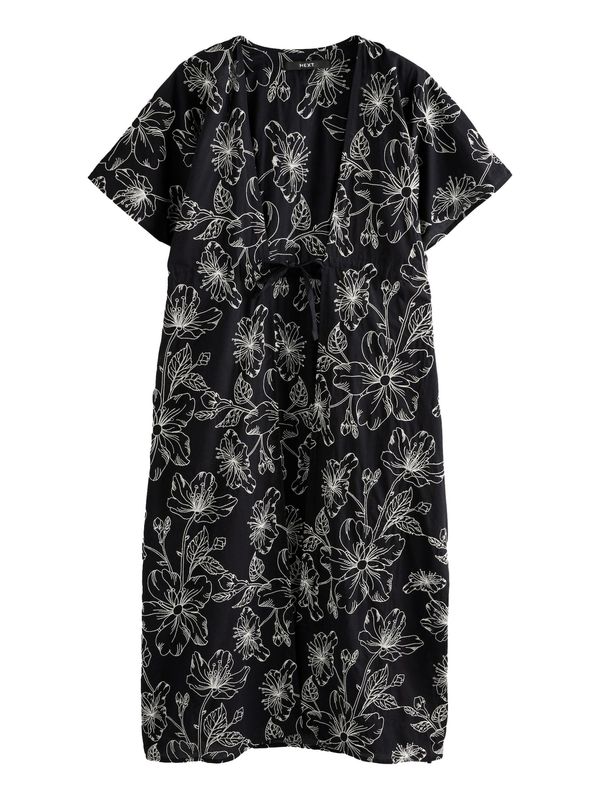 Next Next Kućni ogrtač  crna / bijela