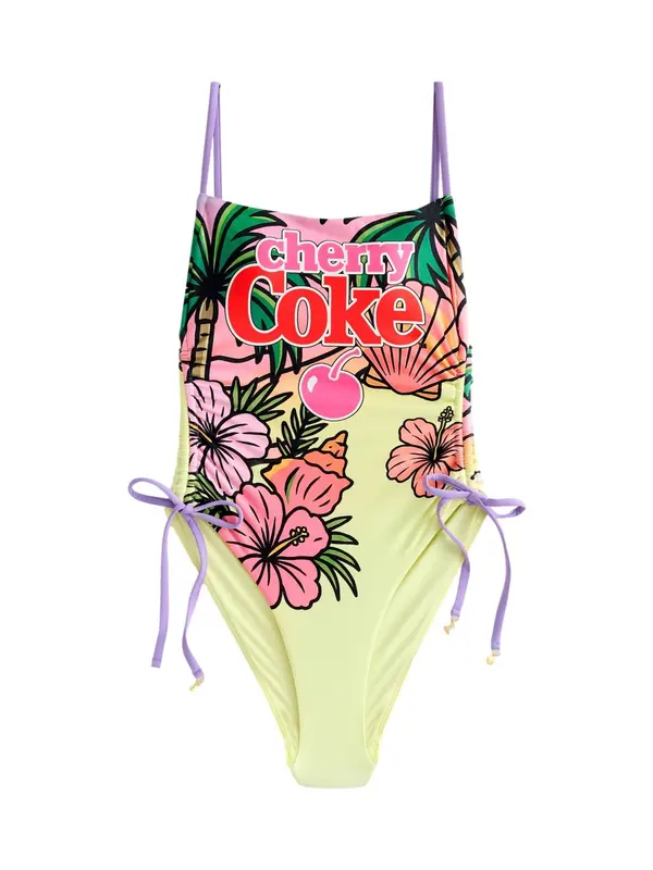 Next Next Kupaći kostim za oblikovanje 'Cherry Coke'  pastelno žuta / zelena / ružičasta / crvena