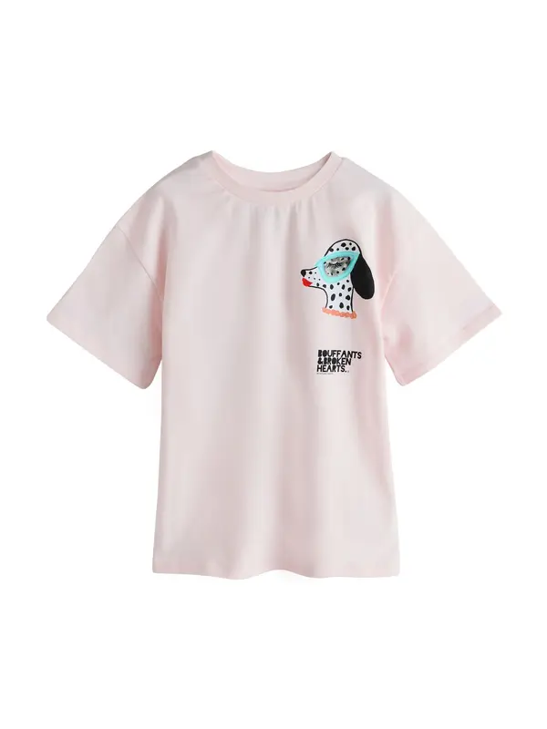 Next Next Majica  azur / pastelno roza / crna / bijela