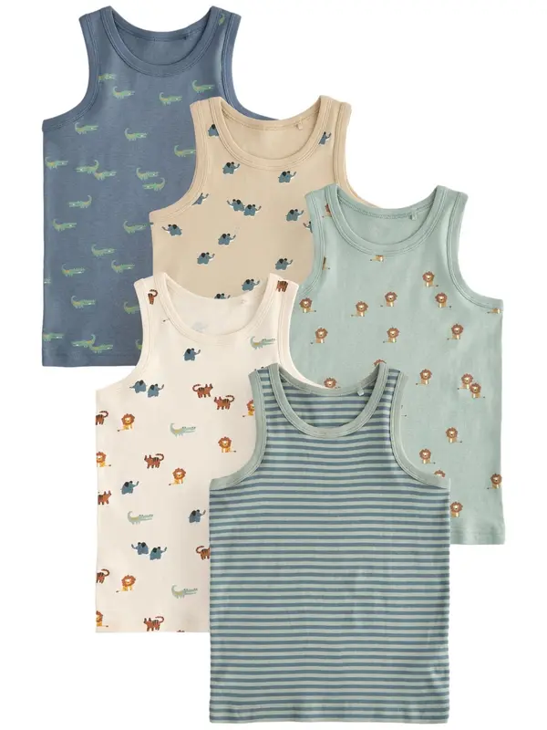 Next Next Majica  bež / morsko plava / pastelno zelena / bijela